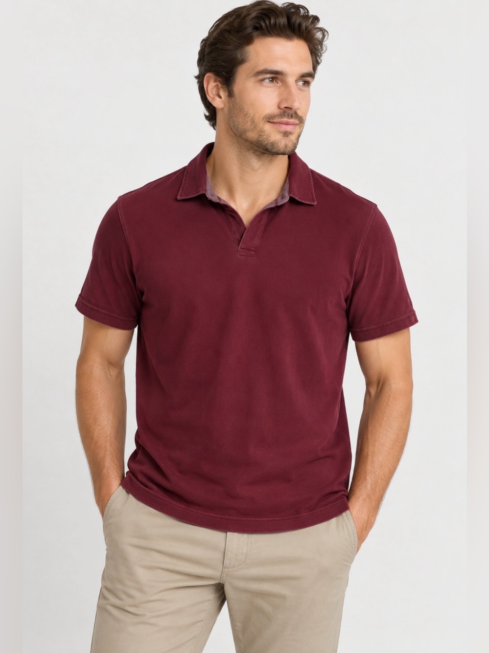 Banana republic we open polo burgundy